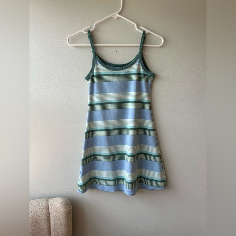 American Eagle Outfitters Striped Mini Dress - Blue and Green